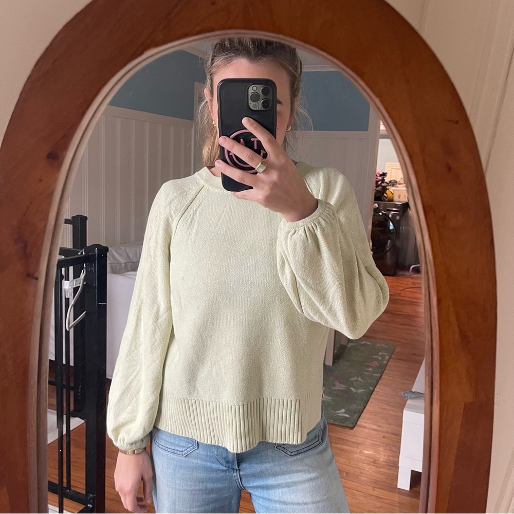 Anthropologie Soft Mint Crew Neck Sweater